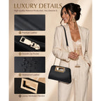 Vaschy Clutch Purse For Women,Fashion Vegan Leather Cut-Out Handle Evening Handbag Crossbody Shoulder Bag For Wedding,Party