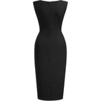 Women's Retro Ruffle Style Slim Work Pencil Dress