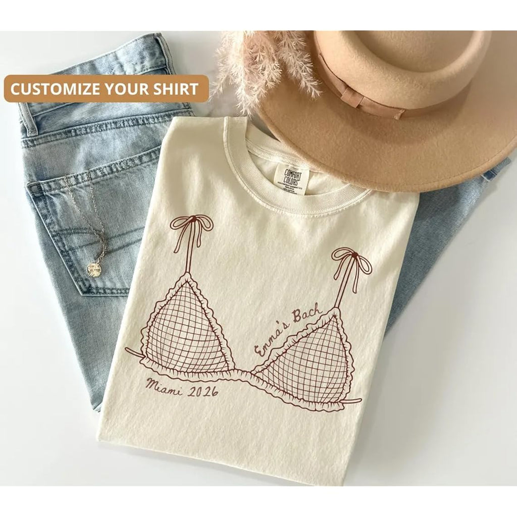 Chillever Custom Bikini Bachelorette Shirts, Bikinis And Martinis Bach, Last Toast Bridal Shower, Bikinis And Martinis Bachelorette Party Shirt, Beach Bach Trip T-Shirt, Matching Bridesmaid Ds4