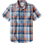Dubinik® Mens Short Sleeve Button Down Shirts Plaid Casual Western Style Shirt 2 Pocket Lightweight Breathable Regular Fit