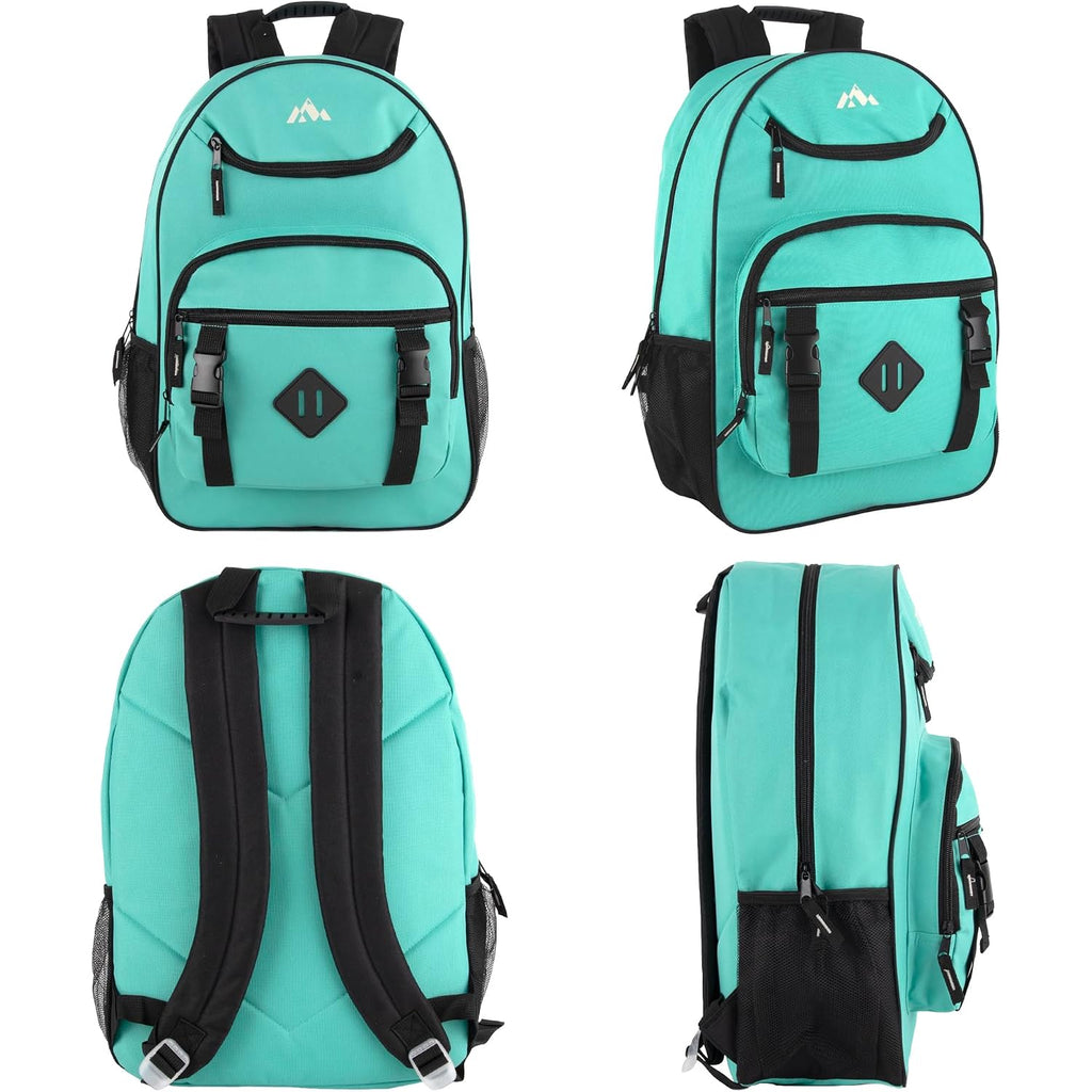 Trail Maker 24 Pack Bulk Laptop Backpacks For College, Hiking, And Homeless Adults Donation In Bulk, With Padded Straps (Female Colors Pack)