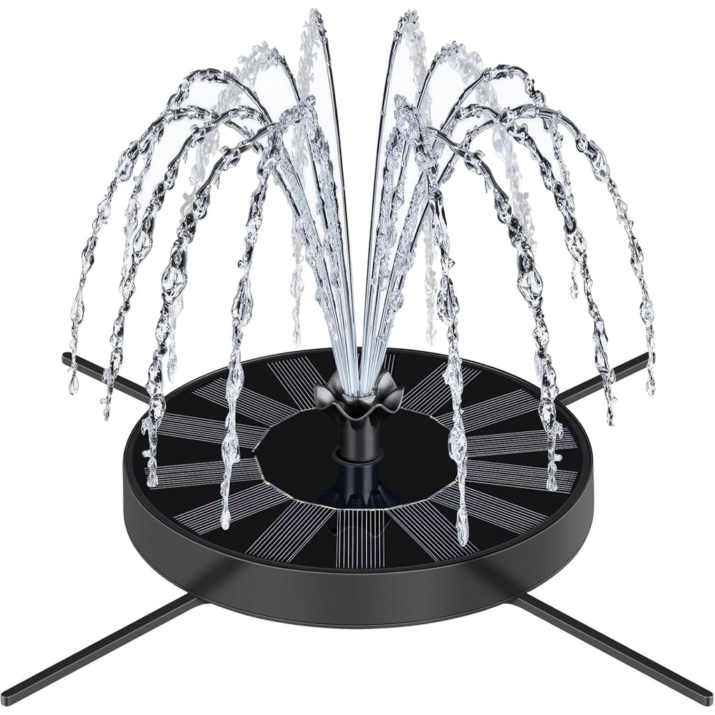 Solar Fountain Pump With Spray Height Adjustment, Upgrade Glass Solar Bird Bath Fountains With 6 Nozzles, Outdoor Solar Water Fountain Pump For Bird Bath, Garden, Pool, Pond