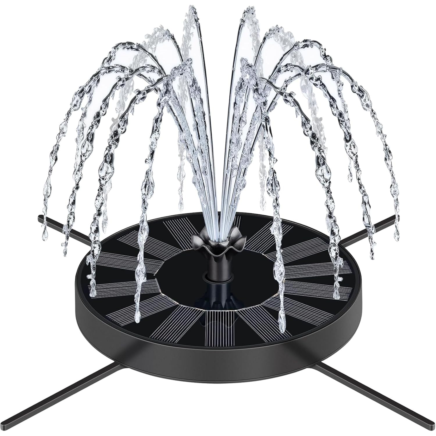 Solar Fountain Pump With Spray Height Adjustment, Upgrade Glass Solar Bird Bath Fountains With 6 Nozzles, Outdoor Solar Water Fountain Pump For Bird Bath, Garden, Pool, Pond