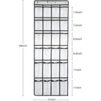 Over The Door Shoe Organizer, Hanging Shoe Organizer With 24 Mesh Large Pockets Door Shoe Rack Organizer For Men Women Kids Hanging Shoe Storage Bag.(White