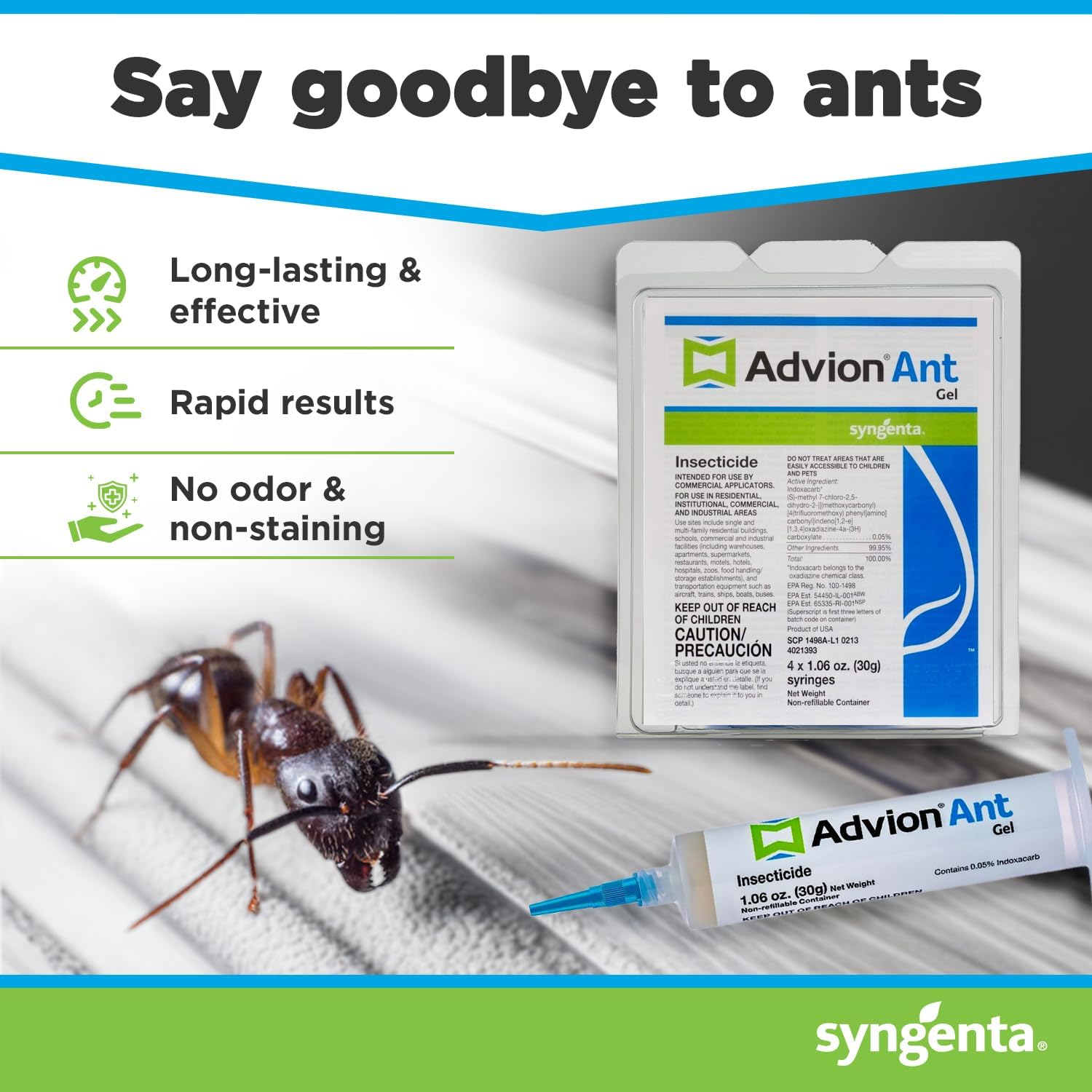 Syngenta Advion Ant Gel 4 Tubes 30 Grams Each