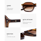SOJOS Retro Square Polarized Sunglasses Womens Men Trendy 70s Thin Slim Shades Sunnies SJ2674