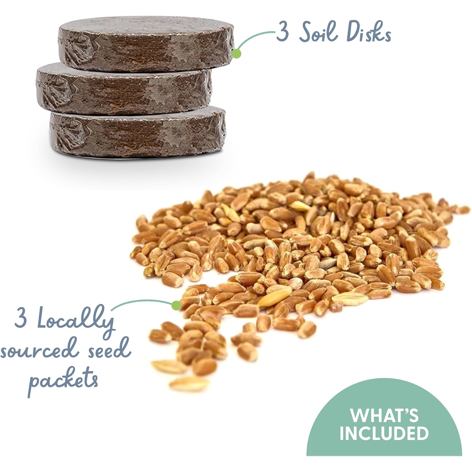 The Cat Ladies Cat Grass Refill Kit 100% Organic Cat Grass Seed And Coco Coir Soil Disks - 3 Pack