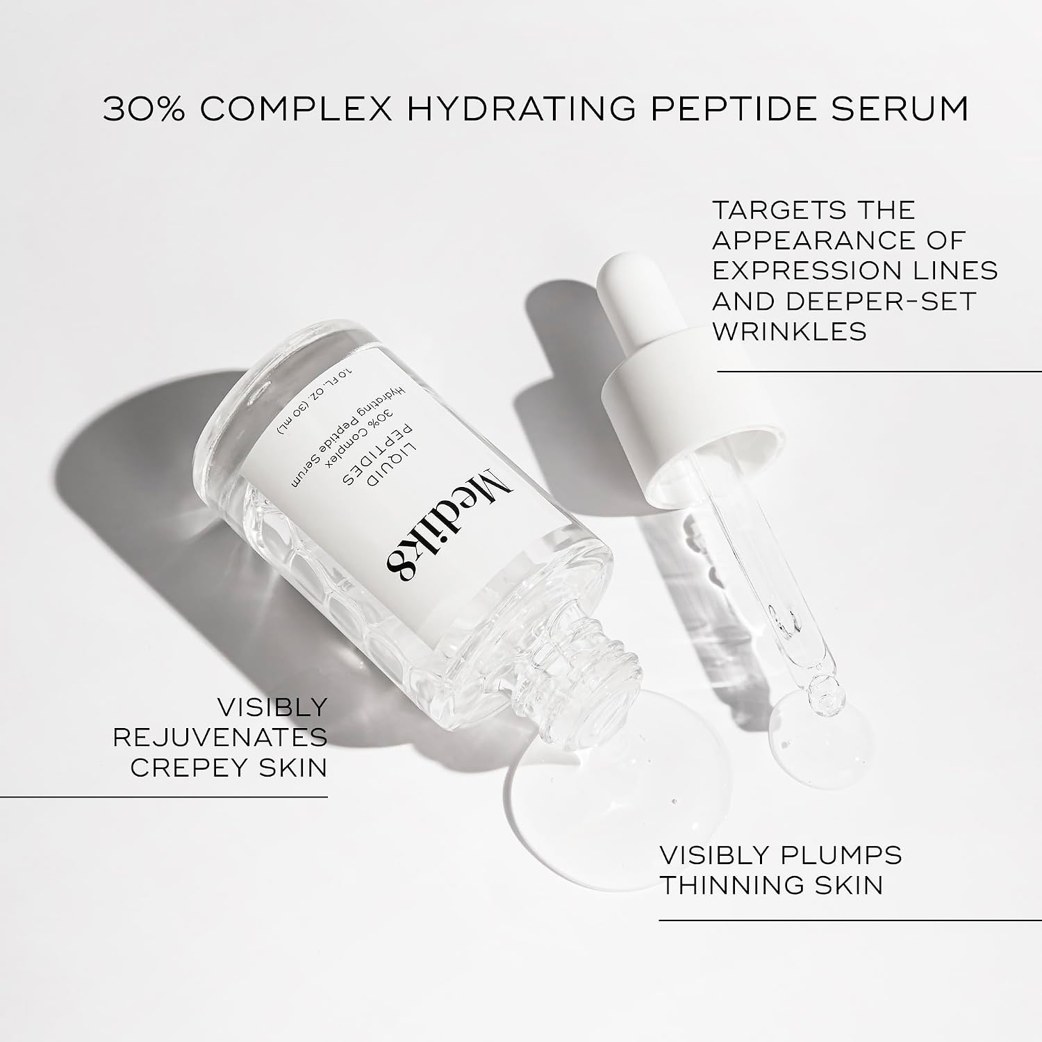 Medik8 Liquid Peptides - Multi Peptide Face Serum For Women And Men - Smooths Wrinkles And Fine Lines - Hydrating Serum - 1.0 Oz