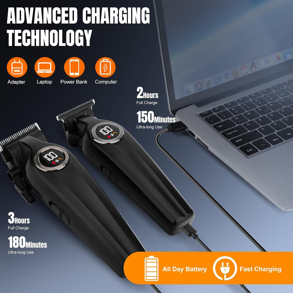 Hair Clippers For Men Professional, Cordless Barber Clippers And Trimmers Set, Electric Clippers For Hair Cutting Kit With Led Display, Gift For Men