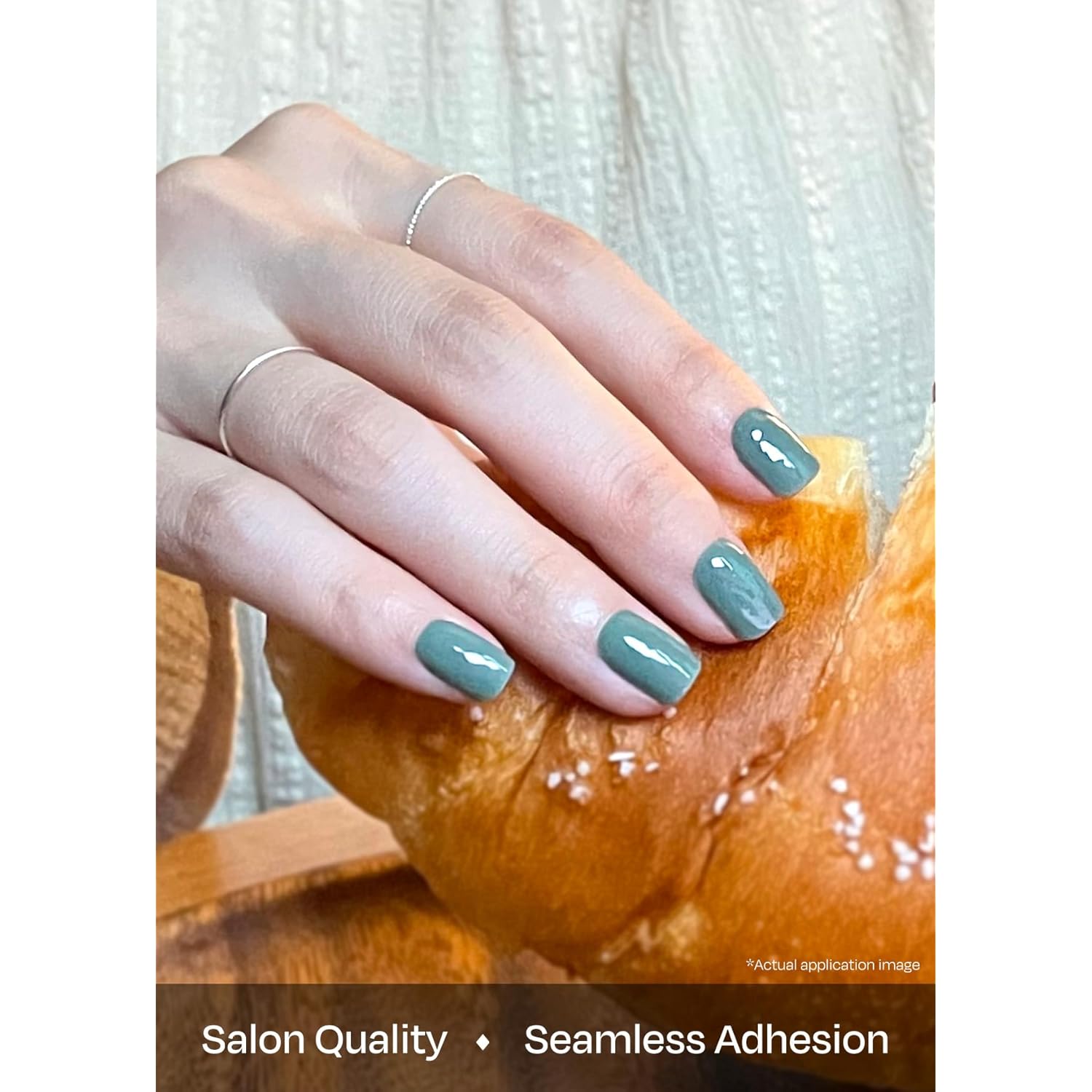 ohora Semi Cured Gel Nail Strips (N Cream Leaf) - Green, Solid, Works with Any UV/LED Lamps, Salon-Quality, Long Lasting, Easy to Apply & Remove