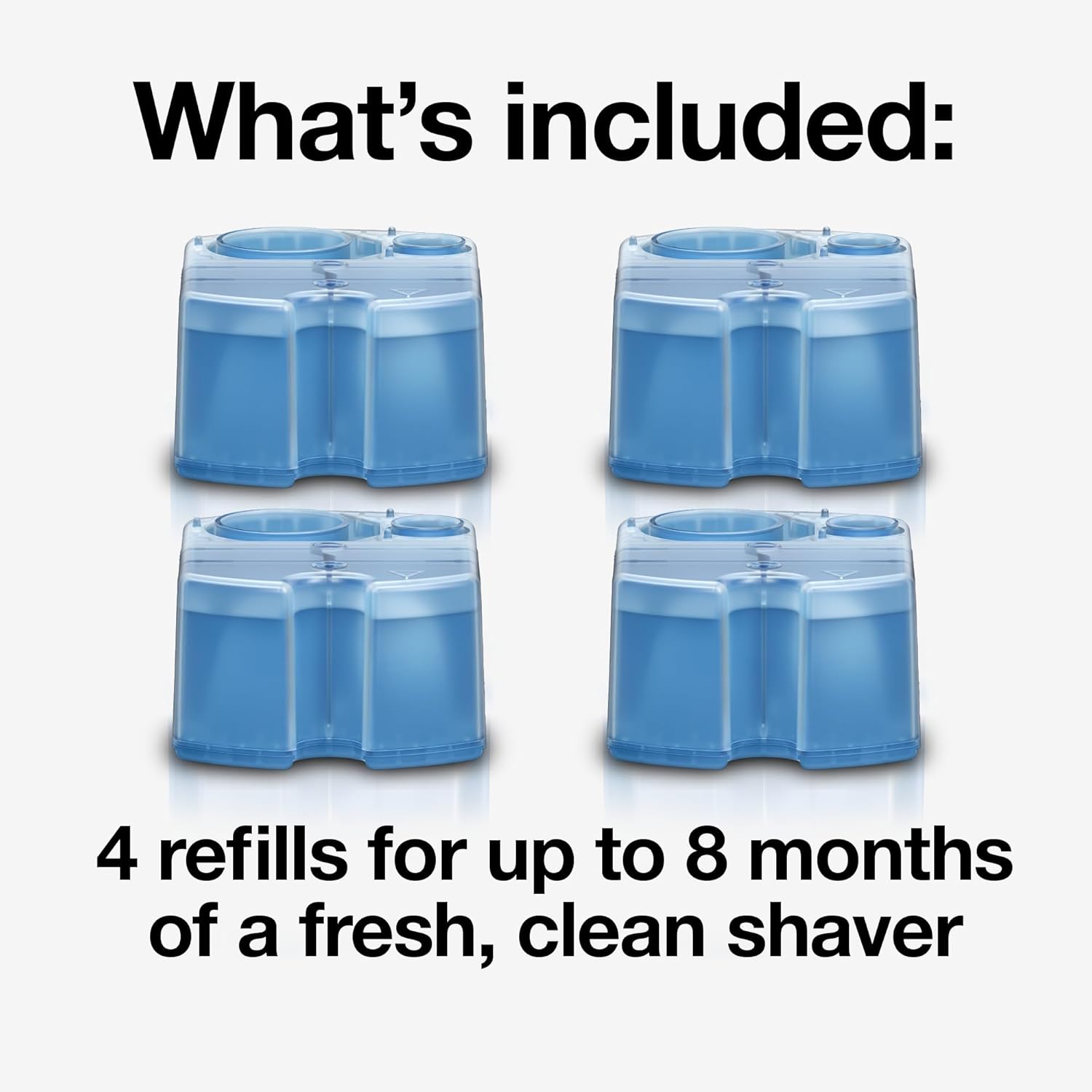 Braun Clean & Renew Refill Cartridges CCR, Replacement Shaver Cleaner Liquid Solution for Clean&Charge System, Pack of 4