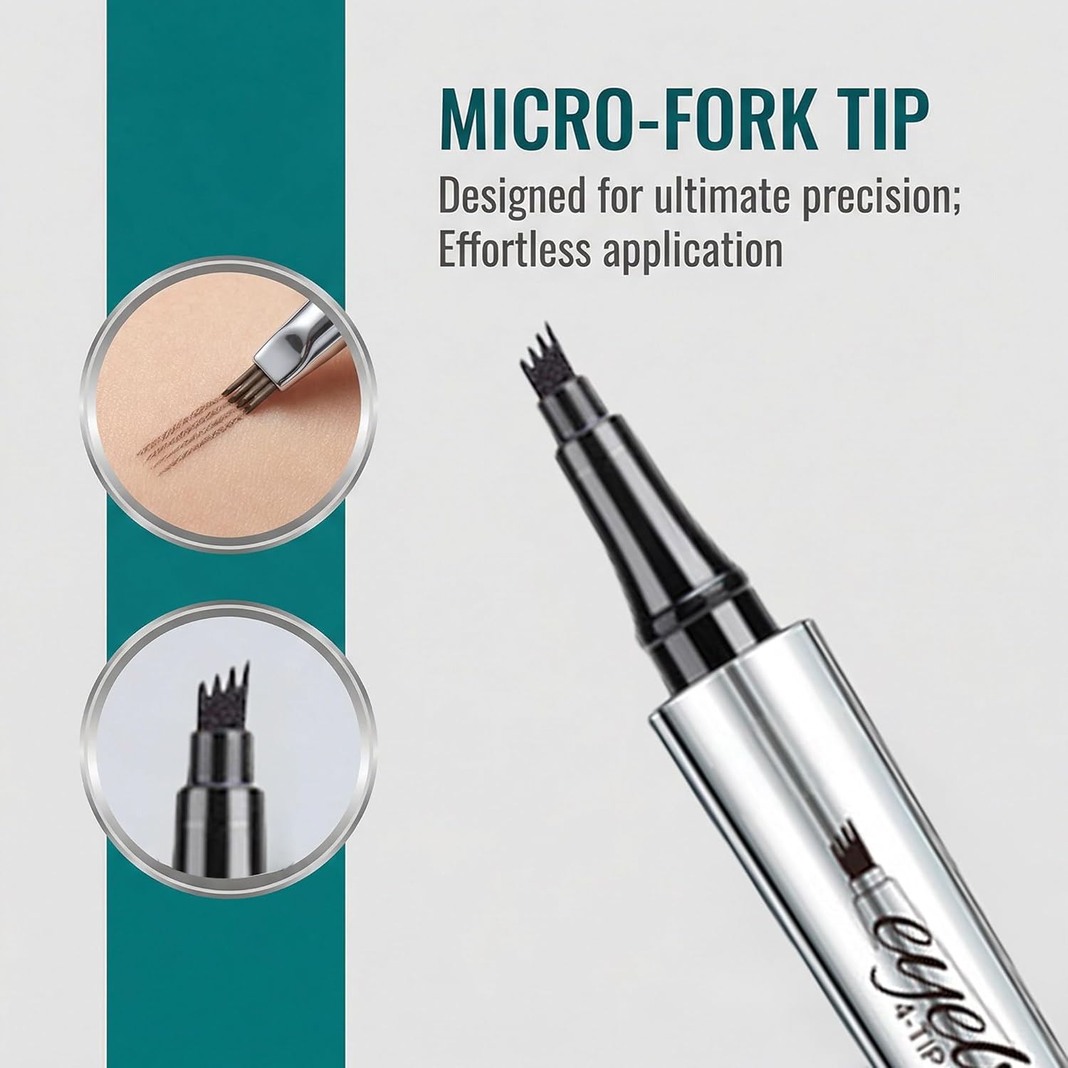 Waterproof Eyebrow Pencil, 36H Long-Lasting, Professional Liquid Brow Makeup, 5 Colors Available, Angled Tip Design (2#Dark Brown)