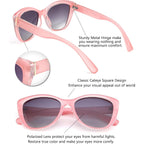 FEISEDY Polarized Vintage Sunglasses American Womens Square Jackie O Cat Eye Sunglasses B2451 Pink