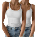 GKBK Womens Sleeveless Tank Top Form Fitting Spaghetti Strap Scoop Neck Ribbed Knit Basic Cami Layering Shirts
