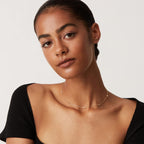 PAVOI 14K Gold Plated Station Necklace - Simulated Diamond Layering Necklaces - Womens CZ Chain