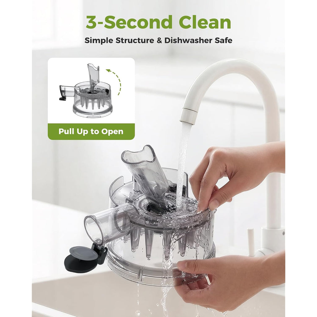 Tuumiist 3-In-1 Cold Press Juicer Machine, Smart Touch Masticating Juicers For Whole Fruit & Vegetable, 6.5" Wide Chute Slow Juicer For Nut Milk & Sorbet, High Yield, 100Oz Large Capacity, Easy Clean