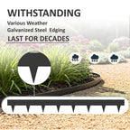 33Ft. Galvanized Steel Landscape Edging (10-Pack) – 40" Metal Edging For Landscaping With 11 Stakes, Hammer-In Metal Landscaping Edging For Yard Pathway & Flower Beds – Lawn Edge For Garden Design