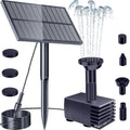 Biling Upgraded Solar Fountain Pump Kit With Ground Stake For Bird Bath | Adjustable Solar Panel, Brushless Low-Consumption Motor, 4 Spray Nozzles, Eco Solar Power For Garden Fish Tank