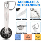 Measuring Spoons, Premium Heavy Duty Stainless Steel Measuring Spoons Cups Set, Small Tablespoon With Metric And Us Measurements, Set Of 6 For Measuring Dry And Liquid Ingredients
