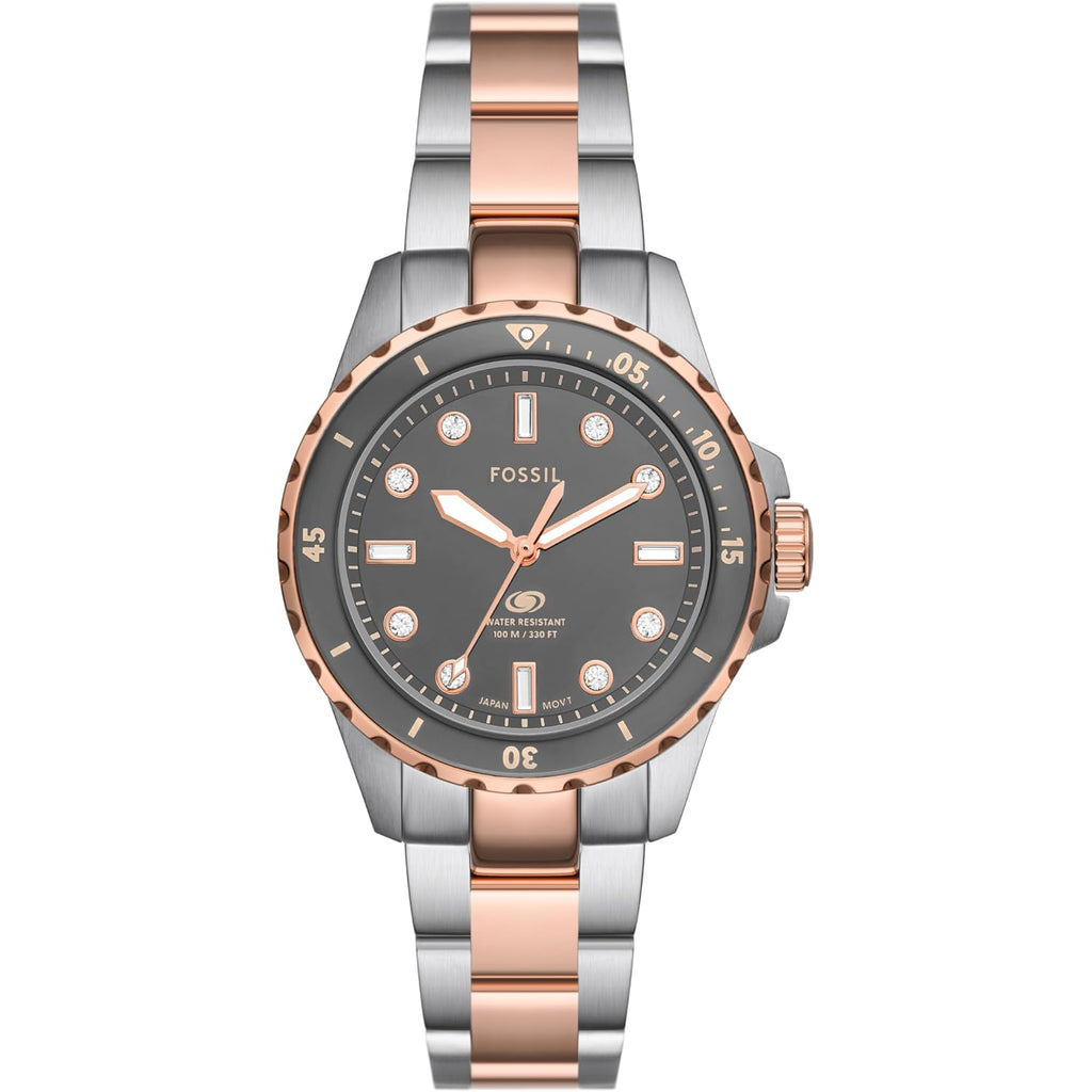 Fossil Women'S Blue Dive Quartz Stainless Steel Three-Hand Watch