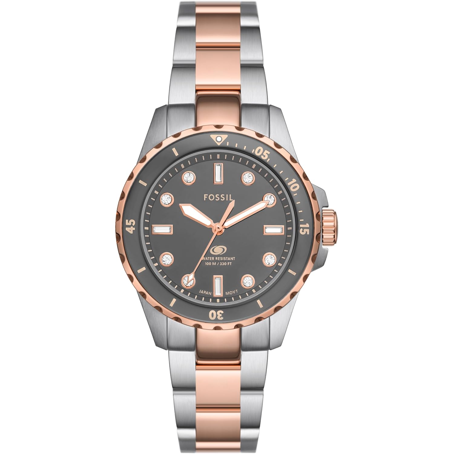 Fossil Women'S Blue Dive Quartz Stainless Steel Three-Hand Watch