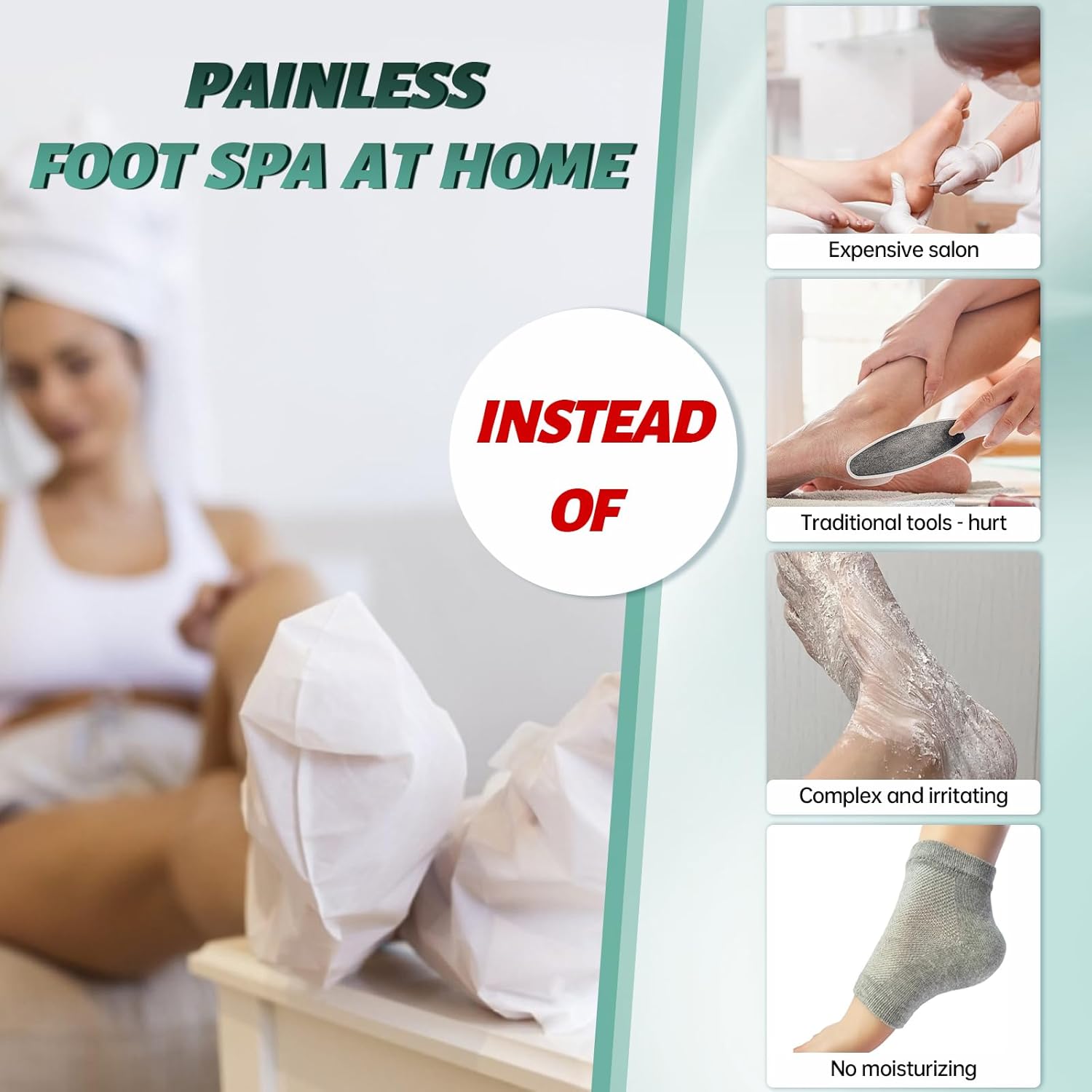 VGO 3 Pack Foot Peeling Mask, Natural Exfoliating Foot Mask, Dead Skin Callus Remover Repair Heels, Smooth Touch Feet, Hydrating Foot Care for Dry Cracked Feet