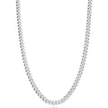 Miabella Italian Solid 925 Sterling Silver 3.5mm Diamond Cut Cuban Link Curb Chain Necklace for Women Men, Made in Italy