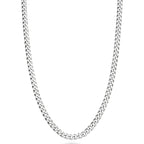 Miabella Italian Solid 925 Sterling Silver 3.5mm Diamond Cut Cuban Link Curb Chain Necklace for Women Men, Made in Italy