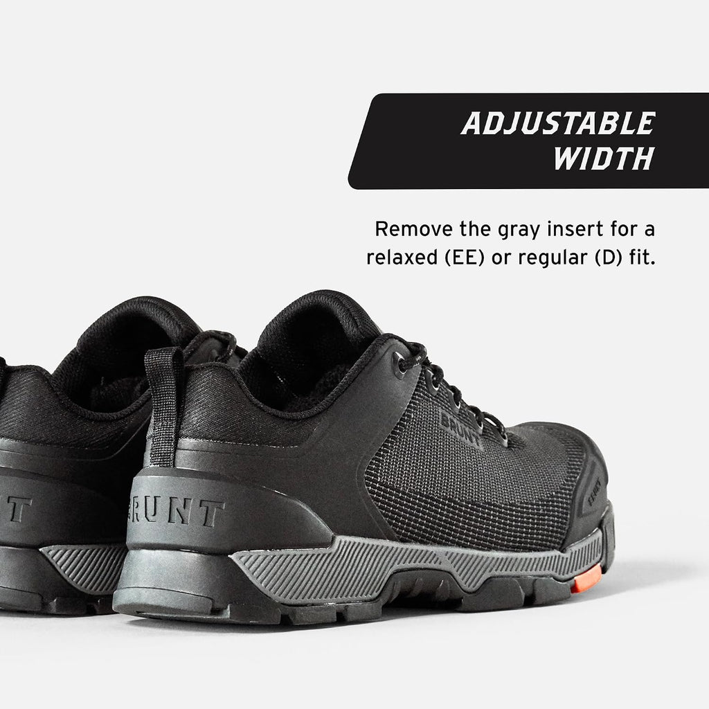 Brunt Ryng Low Top (Comp Toe) - 4" Lightweight Composite Toe Work Shoe - Eh Rated - Slip + Oil Resistant - Heat-Resistant Sole - Breathable, Flexible Fit - Adjustable