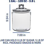 Anchor Hocking Heritage Hill 1 Gallon Glass Jar With Lid, Set Of 2