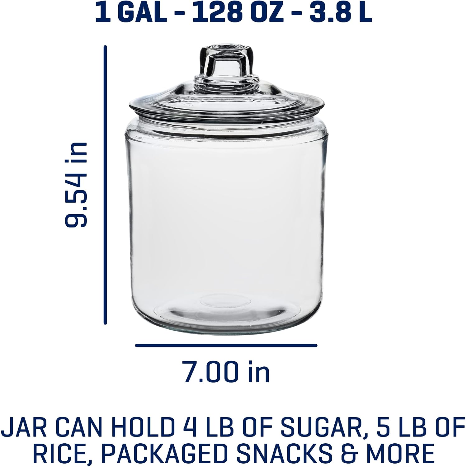 Anchor Hocking Heritage Hill 1 Gallon Glass Jar With Lid, Set Of 2