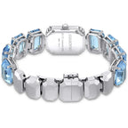 Swarovski Millenia Watch, Blue Octagon Cut Crystals, Sapphire Glass Centrepiece, And Stainless Steel Accents, Part Of The Millenia Collection