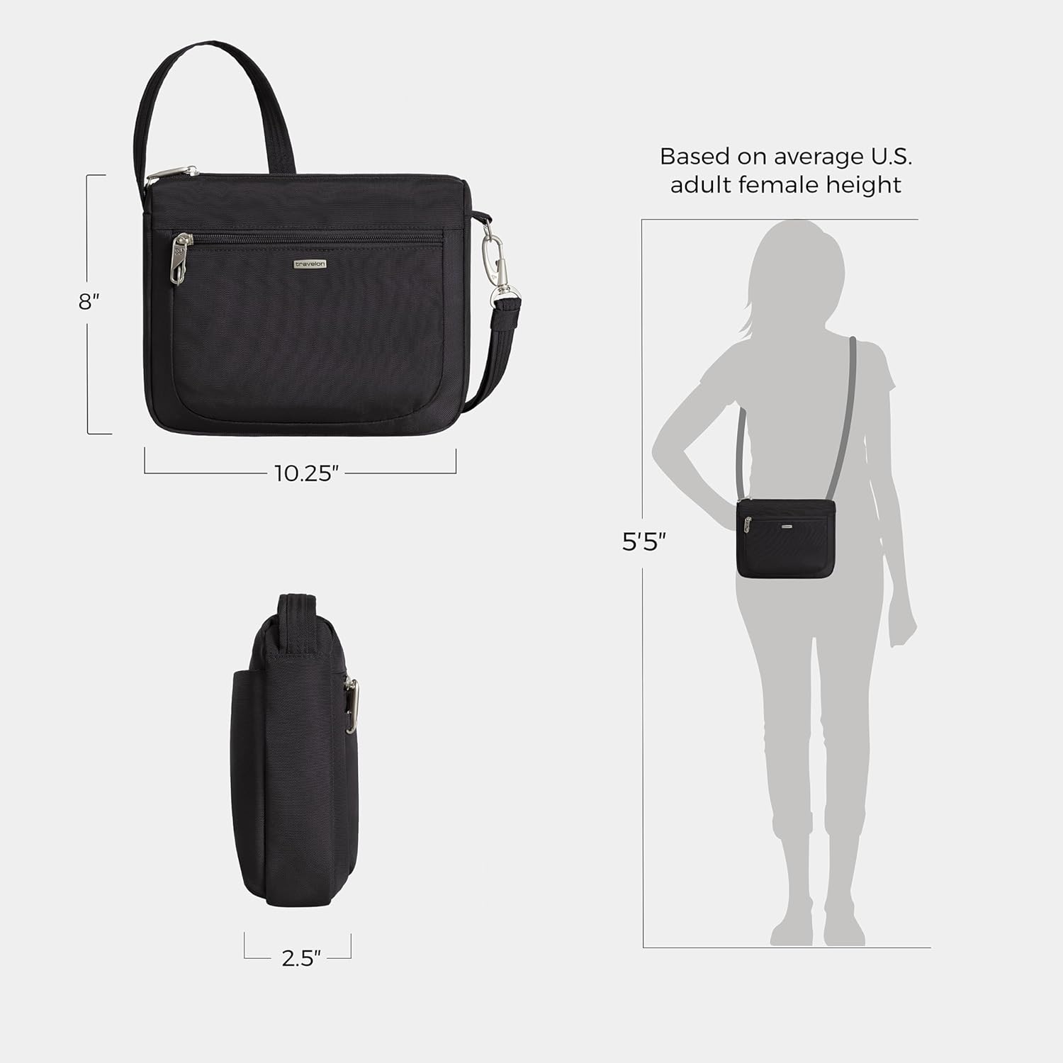 Travelon Anti-Theft Classic Small East/West Crossbody