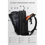 Airvault Vacuum Seal Travel Backpack 60L With Expandable Hyperseal Air Compression Vacuum System Water Resistant Tsa Lock (Vacuum Pump Included, Black, 60L)