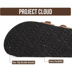 Project Cloud 100% Genuine Leather Womens Sandals -Lightweight Womens Slides Memory Foam Insole & Cork Footbed Sandals Women - Non-Slip Beach Essentials Summer Sandals For Women 2026 (Lian)