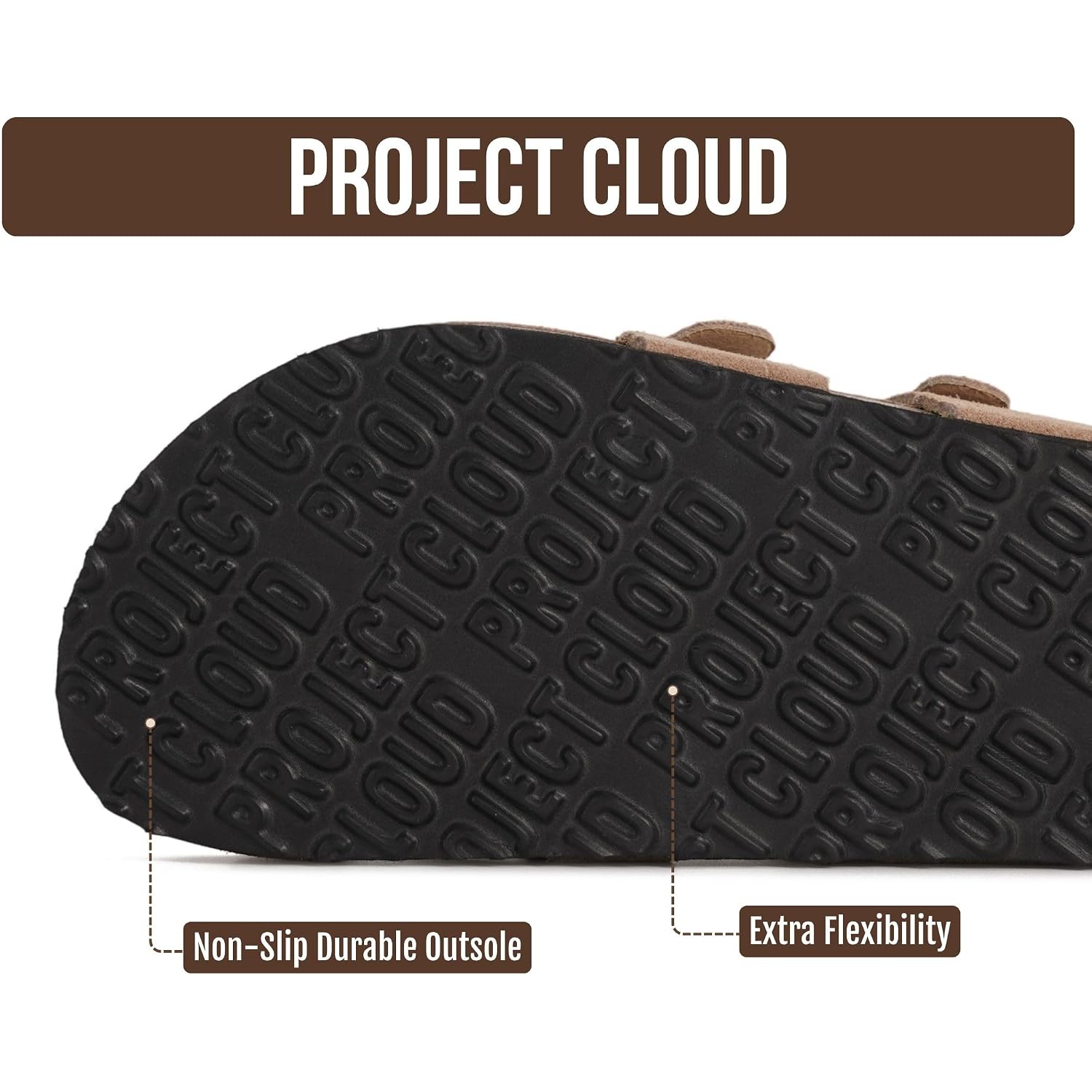 Project Cloud 100% Genuine Leather Womens Sandals -Lightweight Womens Slides Memory Foam Insole & Cork Footbed Sandals Women - Non-Slip Beach Essentials Summer Sandals For Women 2026 (Lian)