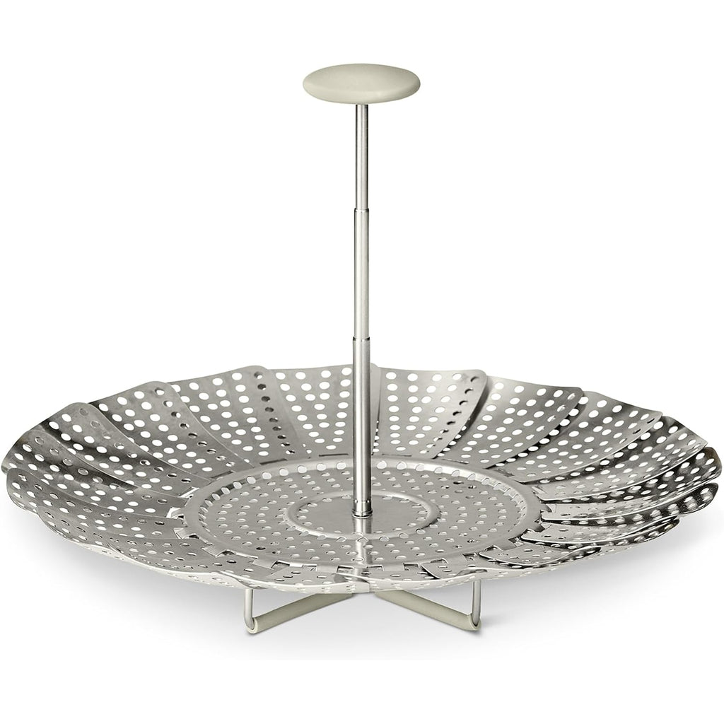 Amazon Basics Extendable Steamer Basket For Vegetables, Dumplings And Seafood, Expands From 5.6 To 9.25 In., Stainless Steel, Dishwasher-Safe