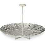 Amazon Basics Extendable Steamer Basket For Vegetables, Dumplings And Seafood, Expands From 5.6 To 9.25 In., Stainless Steel, Dishwasher-Safe