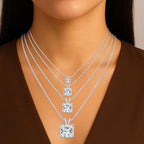 0.25 to 1 Carat Princess Diamond Solitaire Pendant Necklace J-K Color I1 Clarity