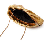 Women'S Clutch Purse,Evening Bag For Women Ruched Clutch Purse Detachable Metal Chain Crossbody Bag