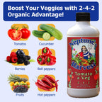 Neptune’S Harvest Organic Tomato & Vegetable Plant Fertilizer (2-4-2) - Liquid Plant Food W/Fresh Fish, Seaweed, Molasses, Yucca Extract, & Humic Acids - For Vegetable Garden (Pint)