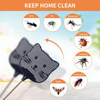 2 Pack Extendable Fly Swatter, 25 Inch Long Handle Flyswatters, Plastic Heavy Duty Fly Swatters Manual For Indoors Patio Garden And Outdoors Black