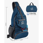Waterfly Packable Sling Backpack Lightweight Crossbody Bag Travel Daypack | Foldable Design, Phone Pocket, Water-Resistant, Adjustable Strap, Breathable Back Pad, Small Hiking Bag, Travel Essentials