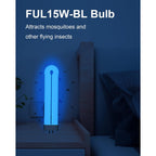 Shootingstar Bug Zapper Replacement Light Bulb For 15W Insect Attracting Lamp With 4-Pin Base, Ful 15W-Bl U Shaped Twin Tube Bulb For Outdoor Mosquito Zapper, 4 Pack