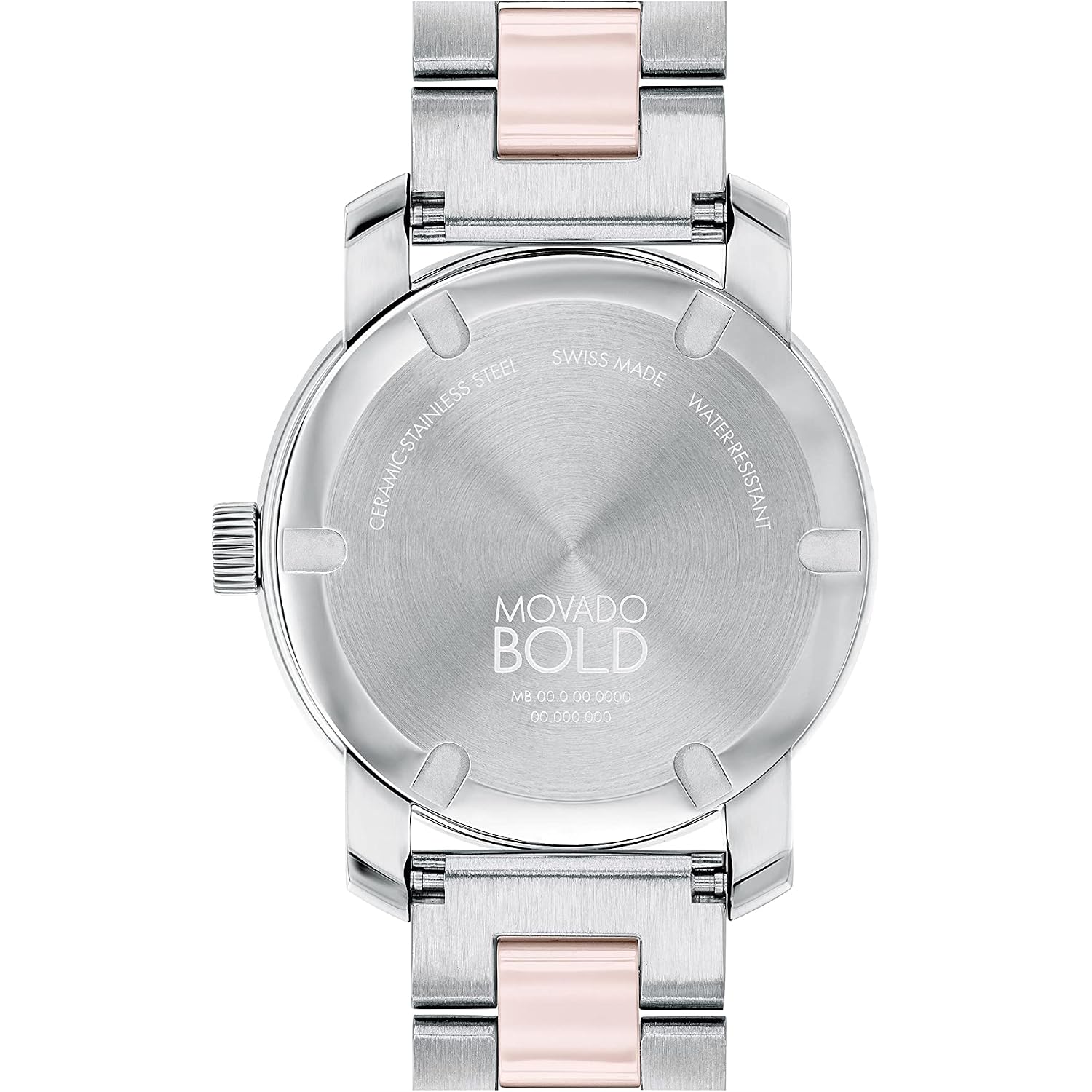 Movado Bold Iconic Women'S Watch - Swiss Quartz 2H Movement, Stainless Steel Ceramic Center Link Bracelet - 3 Atm Water Resistance - Sparkling Crystal Details For Her - 36Mm