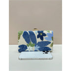 Women'S Sequin Floral Embroidery Evening Beaded Clutch Bags Elegant Mini Crossbody Purses Wedding Party Bag