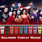 9 Colors Face Body Paint Set,1.01X9Oz/Box,Water Based Washable Face Paint For Adult Kid,Elphaba Green Face Paint,Safe Body Paint For Skin,Red White Blue Face Painting Kit For Halloween Makeup