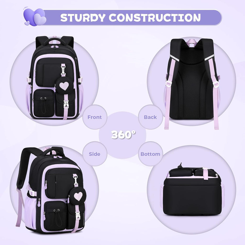 Girls Backpack, Kids Backpack For Girls, School Bag For Primary Elementary Teenage, Middle School Students Bookbag
