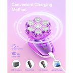 5-in-1 Electric Razors for Women, 7D Magnetic Heads Full Body Shaver, Waterproof Wet Dry Hair Remover with LED Display, Rechargeable Bikini Trimmer for Underarms, Face, Legs, Lips, Arms (Purple)