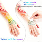 10-color glow-in-the-dark body painting, UV neon face paint brush, glow-in-the-dark face paint set, washable skin tattoo pen, Halloween party makeup (10 colors)